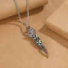Rotatable Phurba Pendant Necklace with Om Mani Padme Hum Dzi Bead