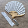 Embroidered Bamboo Hand Fan with Tassel and Case