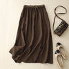 Embroidered Cotton Blend A-Line Skirt with Pockets