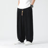 Men's Straight Leg Pants Summer Drawstring Ankle Length Solid Color