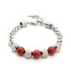 Stainless Steel Tiger Eye and Onyx Bead Bracelet