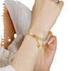 Hetian Jade Gourd Bracelet with 925 Silver Charm
