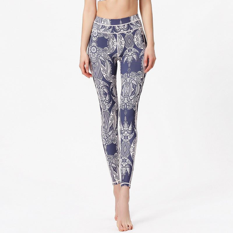 Printed Yoga Leggings Women's High Waist Fitness Pants
