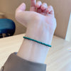 Natural Malachite Beads Bracelet Gold Tone Clasp