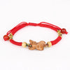 Chinese Zodiac Peach Wood Red String Bracelet, Handmade