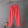 Cotton Linen Straight Leg Pants for Women
