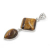 Geometric Double Stone Pendant Necklace with Polished Crystal