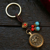 Chinese Zodiac Brass Keychain with Eight Guardian Buddhas