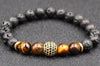 Tiger Eye Stone Peace Bracelet with Micro-set Beads