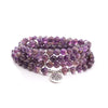 108 Bead Mala Bracelet Lotus Charm Wrap