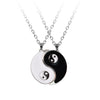 Yin Yang Couple Necklace Set, Black and White Tai Chi Pendants