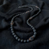 Black Lava Rock Bead Bracelet and Necklace