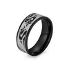 Dragon Carved Titanium Steel Ring in Silver, Gold or Black Tone