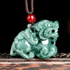 Natural Jade Pendant, Chinese Carved A-Grade Blue Water Jade