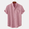 Men's Linen Short Sleeve Shirt with Pocket