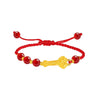 999 Gold Charm Bracelet with Red or Black Cord