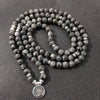 108 Mala Beads Multi-layer Black Glitter Stone Lotus Positivity Bracelet