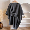 Solid Color Cotton Slit Shawl Wrap