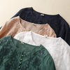 Women's Embroidered Cotton Linen Long Sleeve Top