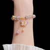 Pink Butterfly Liuli Glass Charm Bracelet
