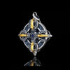 Copper Silver-Plated Vajra Pendant Necklace with Auspicious Clouds