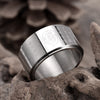 Titanium Steel Golden Light Mantra Spinner Ring