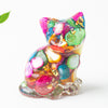Crystal Chip Resin Cat Figurine Desktop Decoration