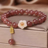 Rutilated Quartz Butterfly and Pixiu Charm Bracelet