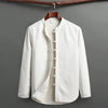 Men's Fleece Lined Tang Suit Set, Traditional Mandarin Collar Top and Pants