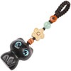 Wooden Cat Charm Keychain or Phone Strap, Ebony and Rosewood