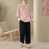 Embroidered Cotton Linen Top and Pants Set
