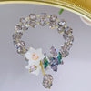 Crystal Charm Bracelet with Clover, Heart or Flower Motif
