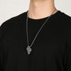 Vintage Dragon Head Pendant Necklace, Silver-Tone Zinc Alloy