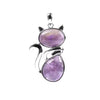 Cat Pattern Natural Crystal Protection Necklace Pendant