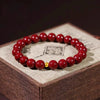 Red Cinnabar Bracelet for Women, Handmade Beaded Jewelry
