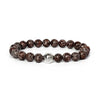 Stone Bead Bracelet with Crown Charm