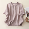 Women's Cotton Linen Short Sleeve T-Shirt Relaxed Fit