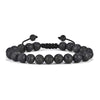 Tiger Eye and Lava Rock Bracelet, Handmade Adjustable Stone Bead