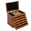 Wooden Jewelry Box with Carved Plum Blossom Lid