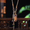 Tibetan Style Thangka Pendant Necklace with Irregular Chain