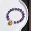 Amethyst and Strawberry Quartz Charm Bracelet for Women