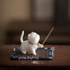 Ceramic Cat Incense Burner Cute Animal Decoration