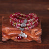 Watermelon Crystal Wrap Bracelet with Elephant or Pixiu Charm