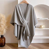 Solid Color Cotton Slit Shawl Wrap