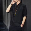 Men's Linen Short Sleeve Shirt Casual Summer Half Sleeve T-Shirt