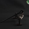 Ebony Wood Hairpin with Freshwater Pearl Tassels