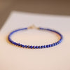 Natural Crystal Beaded Bracelet with Gold-Tone Clasp