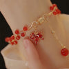 Red Maple Leaf Luck Charm Bracelet with Agate