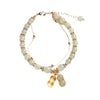 Sterling Silver Peanut Charm Bracelet with Jade and Agate