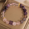Amethyst and Rose Quartz Beaded Bracelet for Women